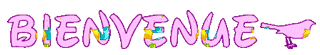 Gif animé bienvenue rose